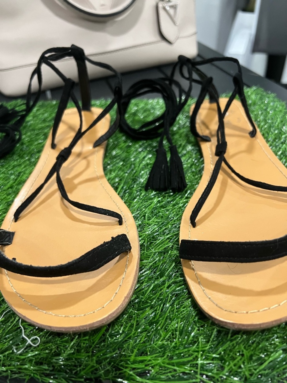 DIVA Lounge Black Lace-Up Gladiator Sandals